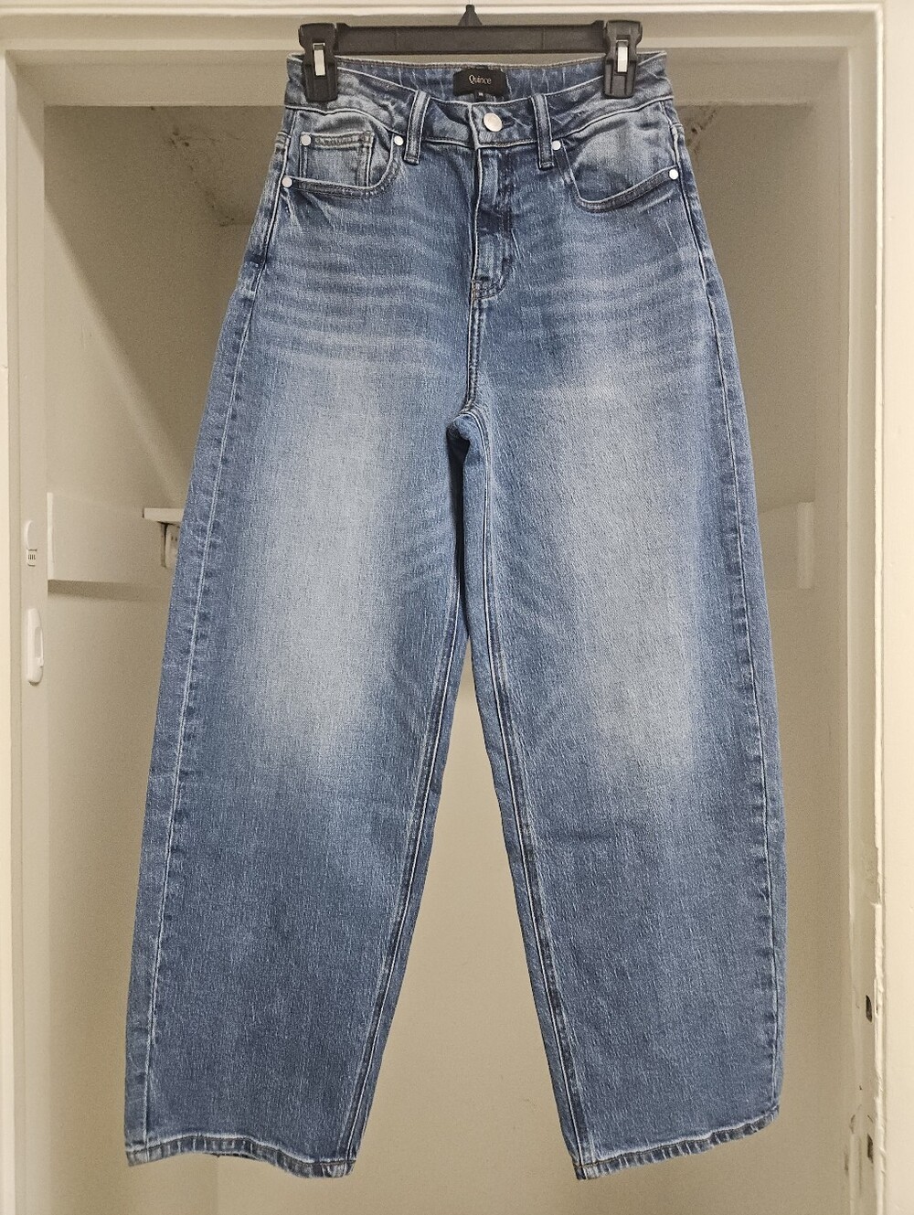 QUINCE BELLA STRETCH BARREL JEANS ATLANTIC BLUE 26 - Picture 2 of 7